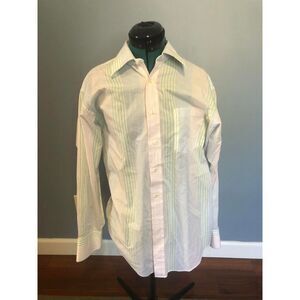 Ted Baker 100% Cotton Button Down Pastel Striped Dress Shirt,  size 16, 32/33